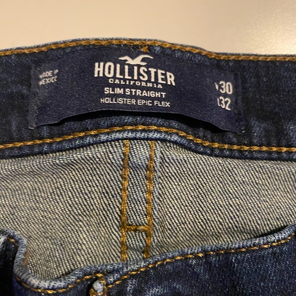 Hollister Dark Blue Straight Leg Jeans waist 30 - Picture 4 of 5